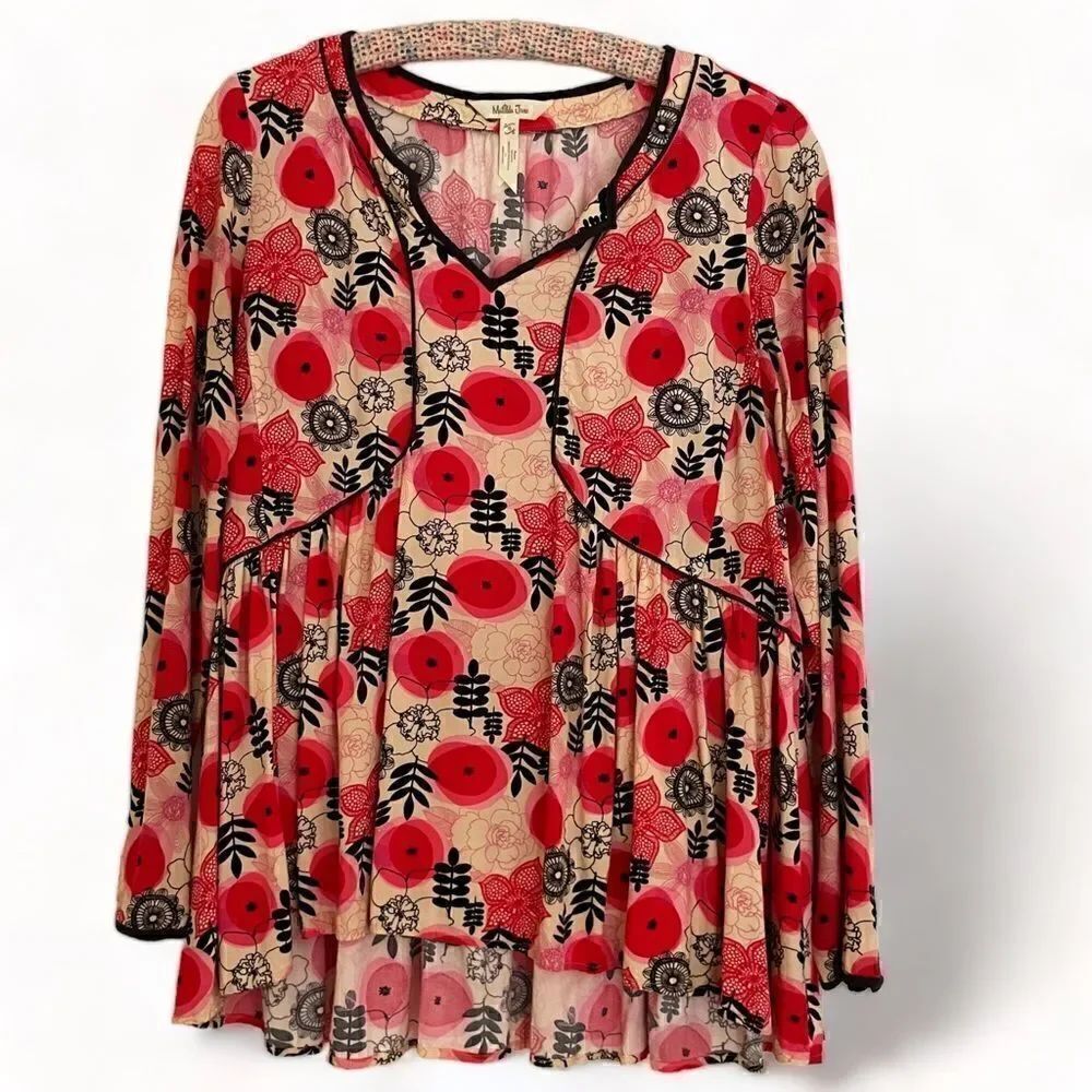 Matilda Jane Mistletoe Magic High Low Peplum Tunic Size S